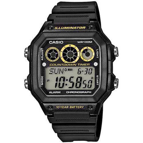 Image of Casio sort og gul Classic herreur, AE-1300WH-1AVEF